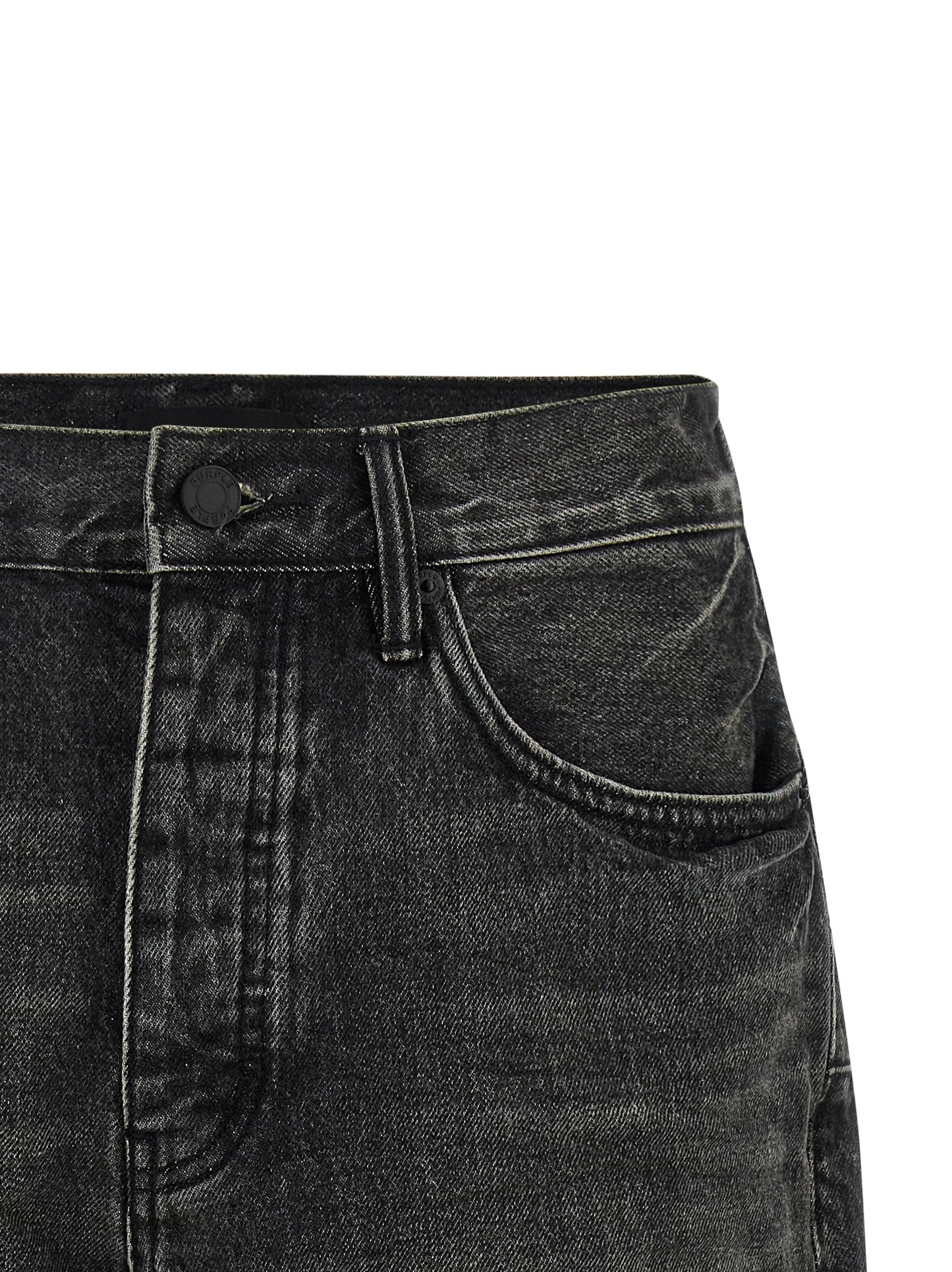 Denim Shorts by PURPLE for men in denim cotton black, purple & signature presents a contemporary silhouette, featuring a contemporary relaxed-fit & wide and short with a contemporary for a sophisticated summer look.