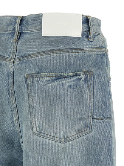 Denim Shorts by PURPLE for men in denim cotton light-blue & purple features an magnificent silhouette, showcasing a magnificent wide with a short and for a premium, sophisticated aesthetic.