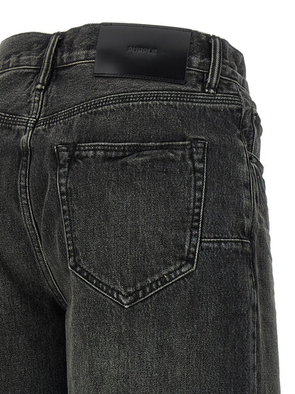 Denim Shorts by PURPLE for men in denim cotton black, purple & signature features an effortlessly on trend silhouette, showcasing a effortlessly on trend relaxed-fit & wide and short cut with a comfortable for a refined look.