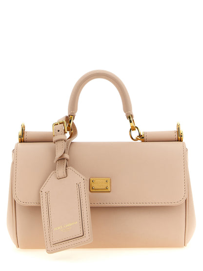 Mini Flap Handbag by Dolce & Gabbana for women in bos taurus calf suede leather multicolor & pink features an refined silhouette, showcasing a secure flap, ample , and versatile shoulder-strap, adjustable-strap & handle for a sophisticated refined aesthetic.