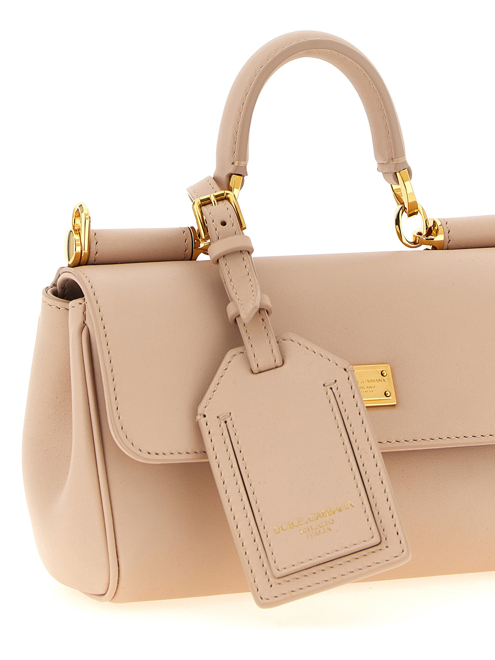 Mini Flap Handbag by Dolce & Gabbana for women in bos taurus calf suede leather multicolor & pink features a refined silhouette, showcasing a secure flap, organized , and versatile shoulder-strap, adjustable-strap & handle for a refined finish.