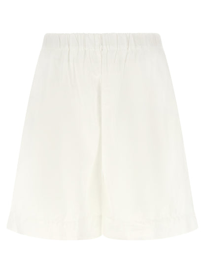 Bermuda Shorts by XACUS for women in cotton white features a eye catching relaxed-fit and short with a eye catching .