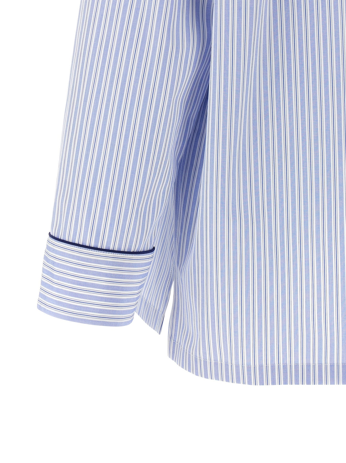 Dolce & Gabbana Women's Relaxed Fit Long-Sleeve Cotton & Silk Blouse - Light Blue Pearl Striped