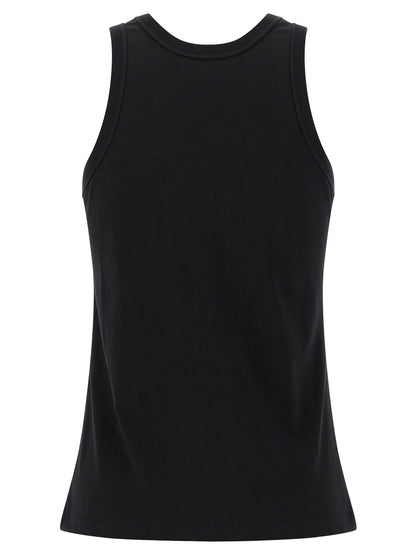 Loulou De Saison Lou Women's Round Neck Cotton Tank Top - Black