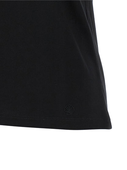 Loulou De Saison Lou Women's Round Neck Cotton Tank Top - Black