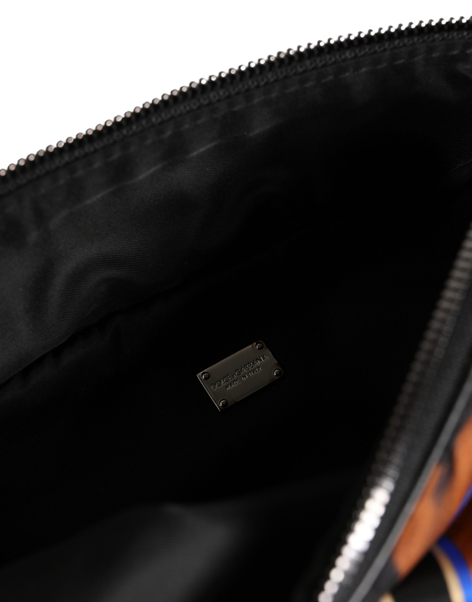 Fanny Pack Belt Bag by Dolce & Gabbana for men in calf leather blue, brown, silver & print features an jet-set ready Calf Leather Fanny Pack Belt Bag design with a secure zipper, jet-set ready , and versatile belt-strap for a sophisticated look.