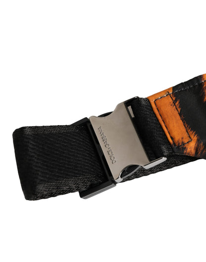 Fanny Pack Belt Bag by Dolce & Gabbana for men in calf leather blue, brown, silver & print features an jet-setting Calf Leather Fanny Pack Belt Bag design, detailed with a secure zipper, ample , and versatile belt-strap for an jet-setting look.