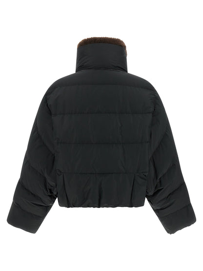 Puffer Jacket by Brunello Cucinelli for women in cotton polyester black features a city-ready silhouette, detailed with breathable-design, pockets & insulated and a city-ready high-neck neckline.