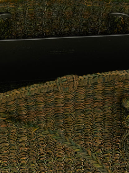 Bowling Tote Bag by Jacquemus for women in polyester polyurethane python leather bicolour, green & natural features an jet-setting Le Turismo Polyester Polyurethane Python Leather Bowling Tote Bag design with a secure , jet-setting , and versatile handle for a jet-setting look.