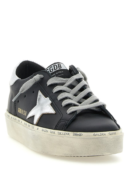 Sneakers by Golden Goose for women in cowhide & goat leather black presents a on trend silhouette from the Star Women's Chunky Cowhide & Goat Leather Sneakers collection, showcasing a on trend chunky style for an elevated aesthetic.