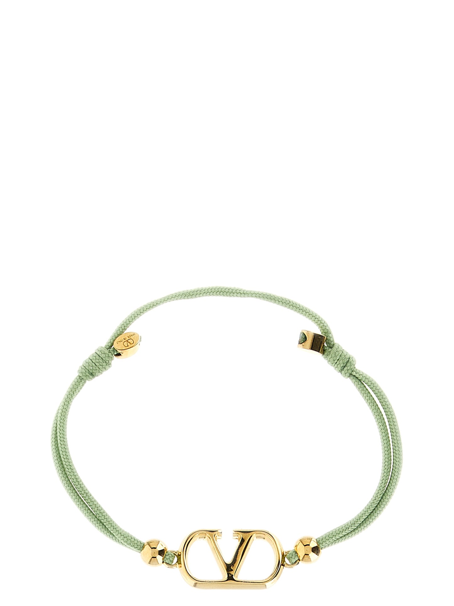 Bracelet by Valentino Garavani for women in cotton bicolour, green & signature showcases a cosmopolitan silhouette, artfully capturing the essence of the cosmopolitan V Logo Women's Polyester Cotton & Crystal Bracelet with a cosmopolitan .