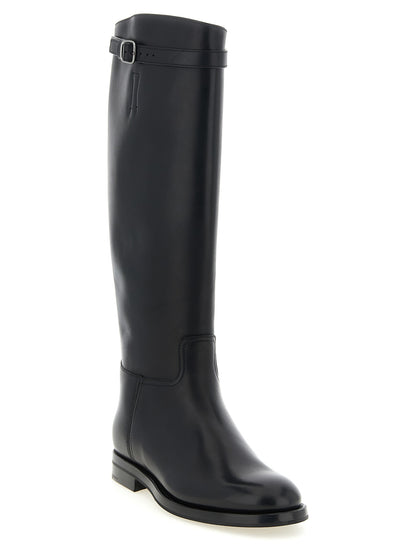 Over-The-Knee Strap Boots by Church's for women in bos taurus calfskin leather black showcases a ergonomic silhouette from the Women's Bos Taurus Calfskin Leather Over-The-Knee Strap Boots collection, featuring a ergonomic and a ergonomic .