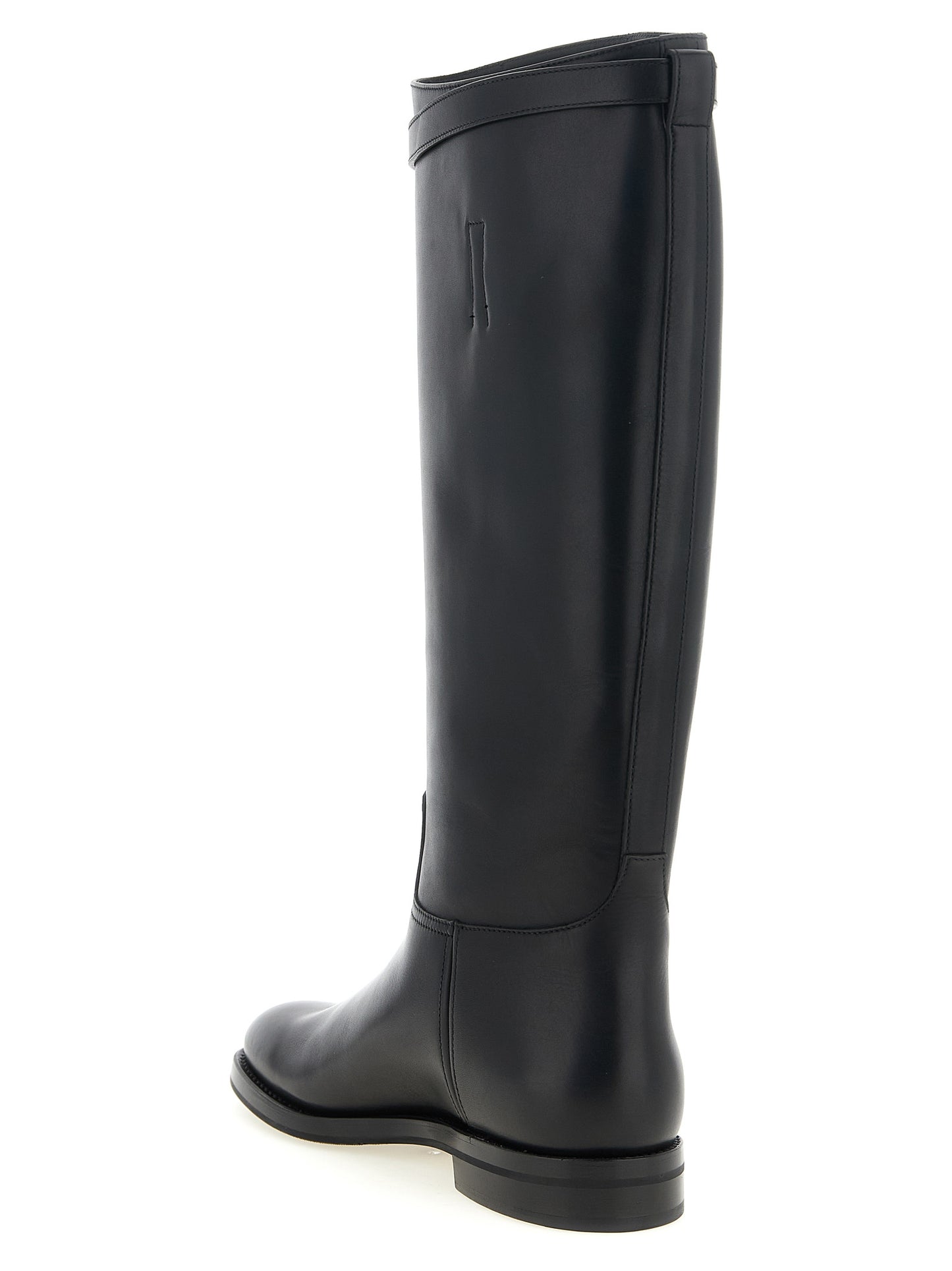 Over-The-Knee Strap Boots by Church's for women in bos taurus calfskin leather black features an high-performance silhouette, showcasing the sophisticated design of the Women's Bos Taurus Calfskin Leather Over-The-Knee Strap Boots with a and a refined .