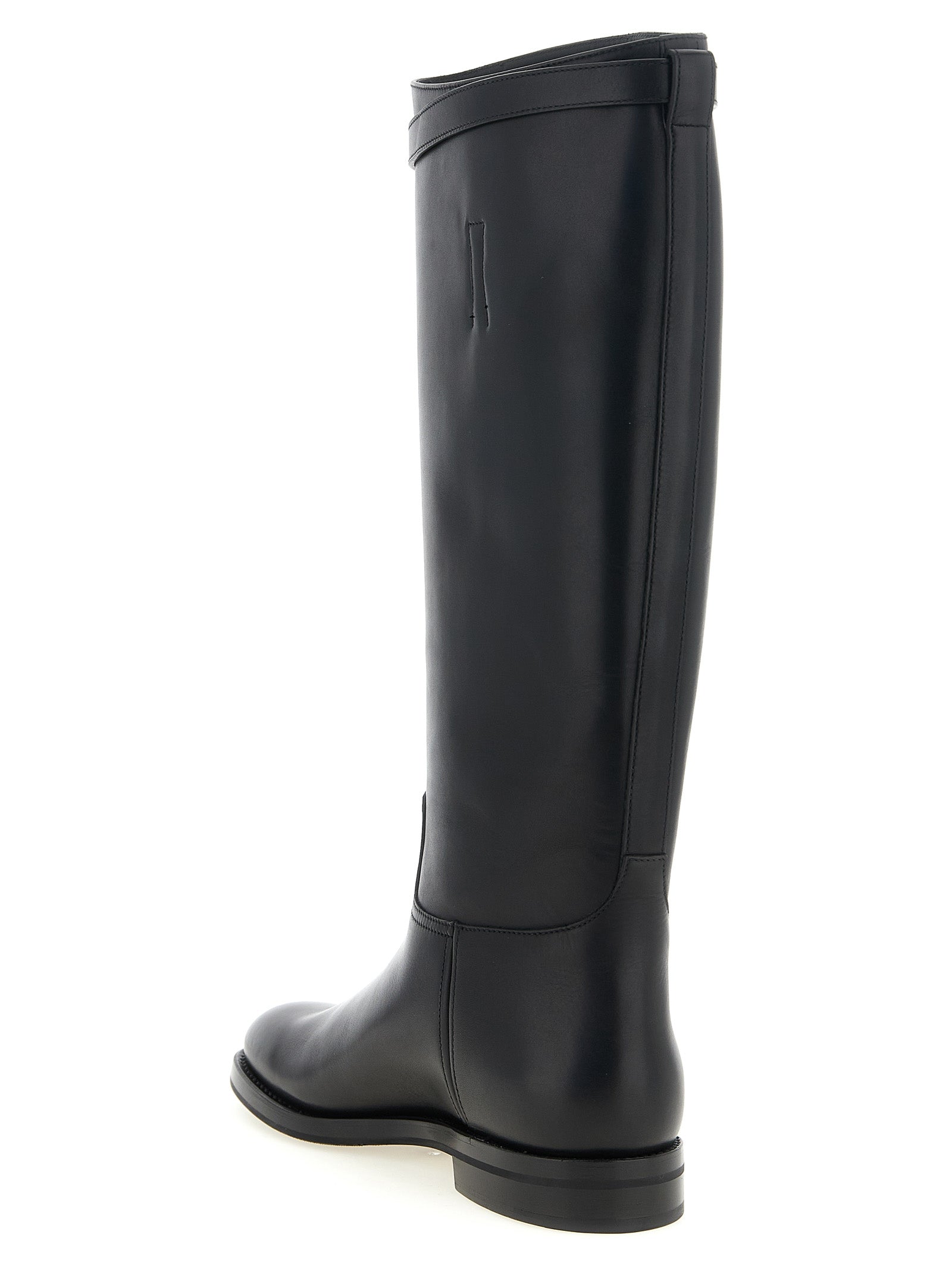Over-The-Knee Strap Boots by Church's for women in bos taurus calfskin leather black features an high-performance silhouette, showcasing the sophisticated design of the Women's Bos Taurus Calfskin Leather Over-The-Knee Strap Boots with a and a refined .