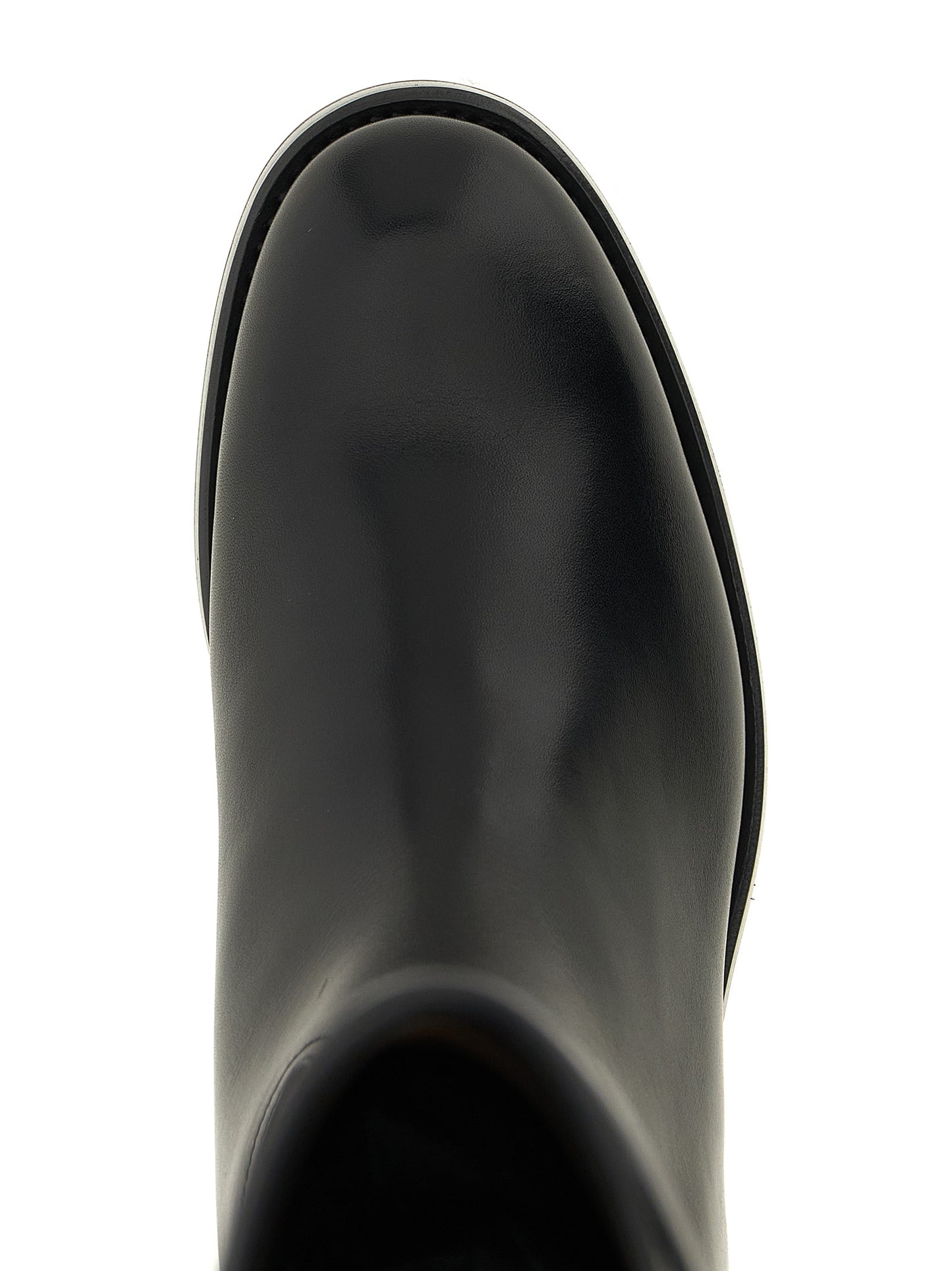 Over-The-Knee Strap Boots by Church's for women in bos taurus calfskin leather black showcases a impeccable silhouette as Women's Bos Taurus Calfskin Leather Over-The-Knee Strap Boots, artfully defined by a impeccable and a impeccable .