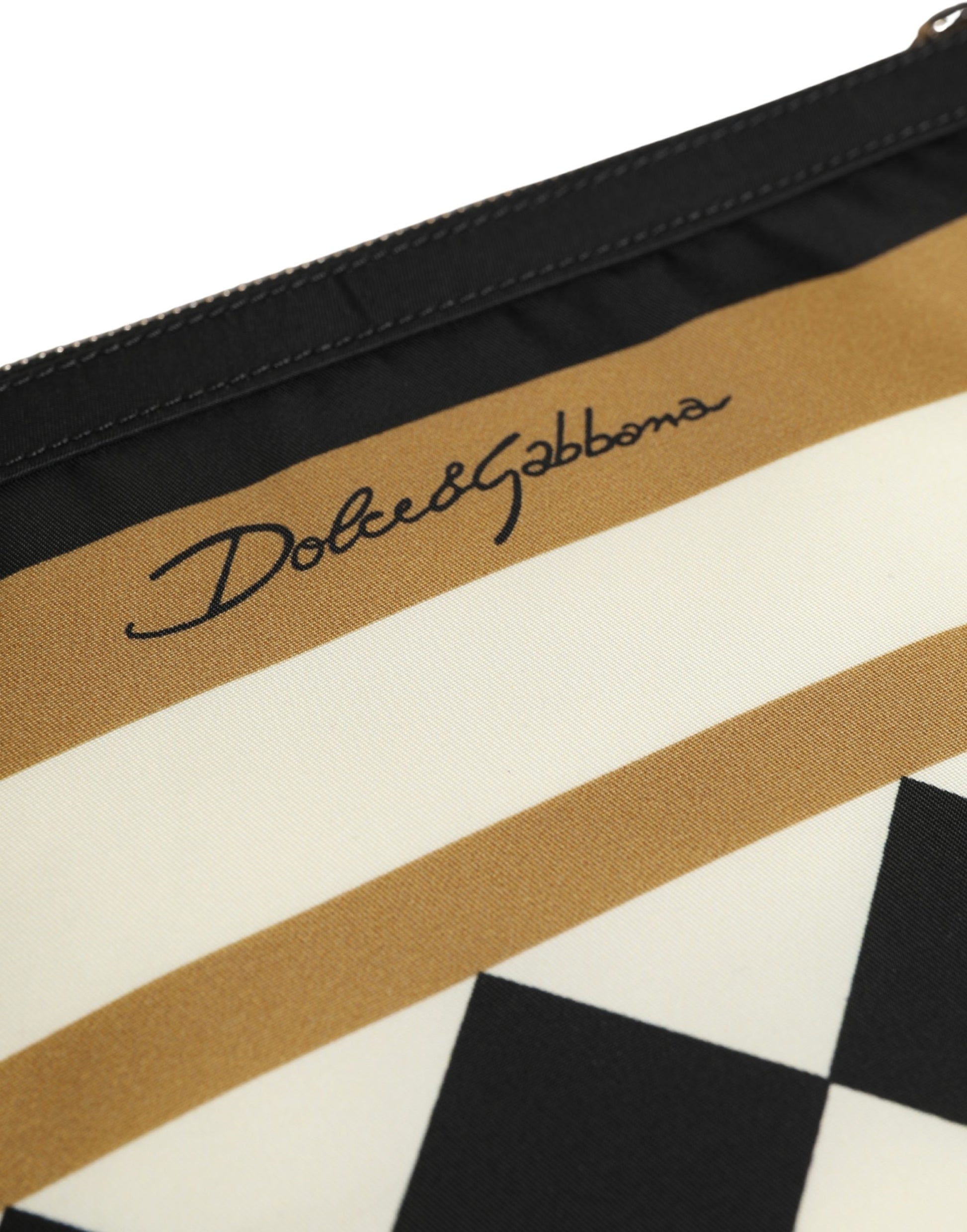 Clutch Handbag by Dolce & Gabbana for unisex in marabou wool gold, multicolor, silver, checkered & print showcases a sculptural silhouette, featuring a secure zipper, ample , and versatile for a sculptural finish.