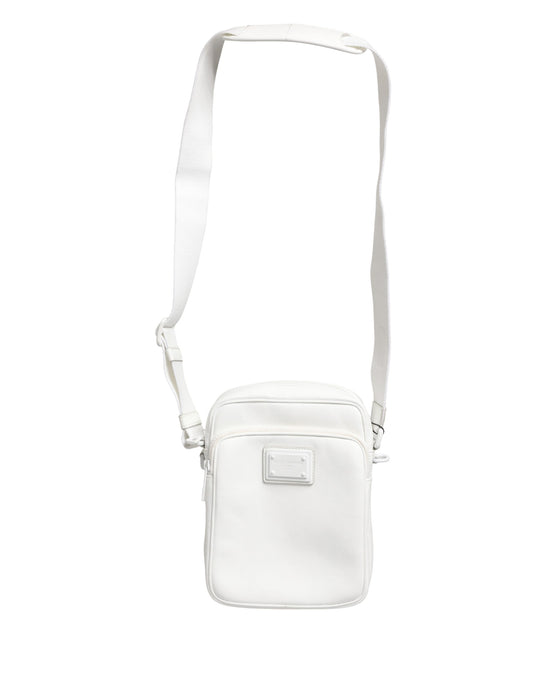 Dolce & Gabbana White Logo Plaque Crossbody Shoulder Borse Men Bag