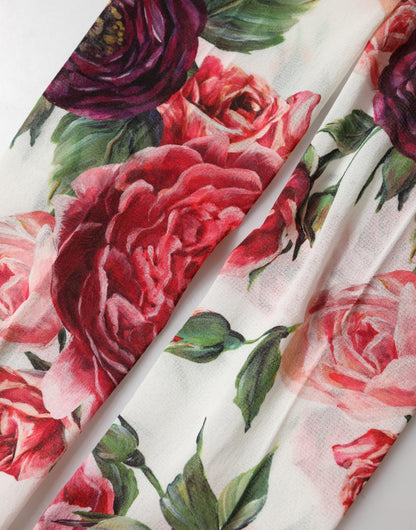 Dolce & Gabbana White Nylon Floral Print Tights Stockings Socks
