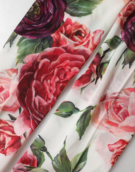 Dolce & Gabbana White Nylon Floral Print Tights Stockings Socks