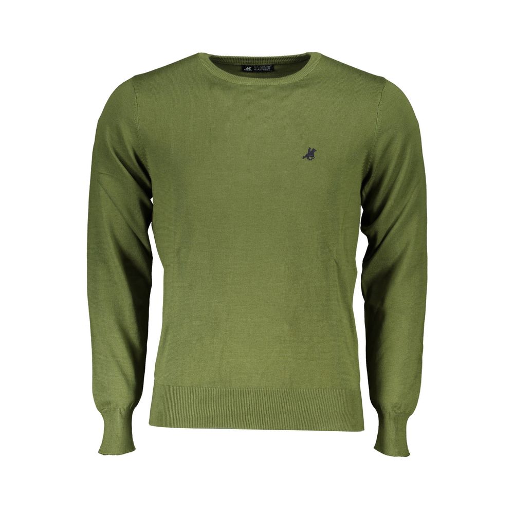 Sweatshirt by U.S. Grand Polo for men in cotton green features an magnificent silhouette, showcasing a sophisticated crew neckline and detail for a truly magnificent finish.