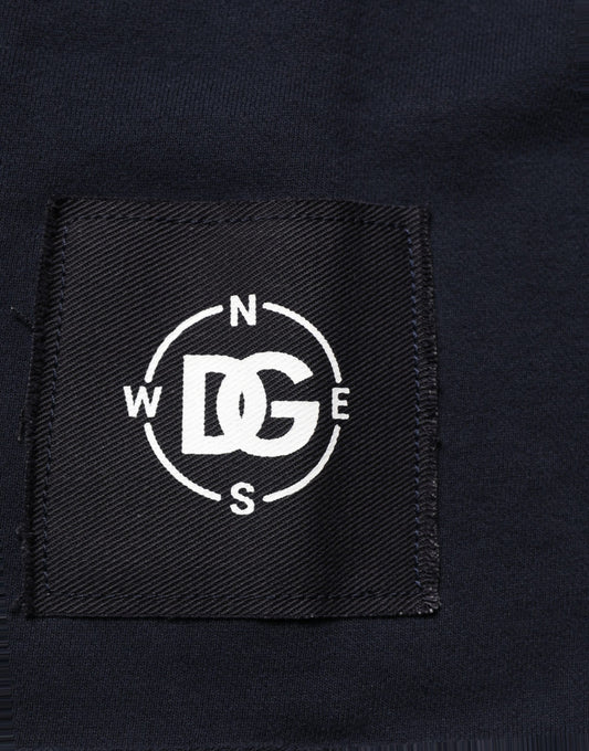 Dolce & Gabbana Dark Blue Logo Cotton Sweatshirt Sweater