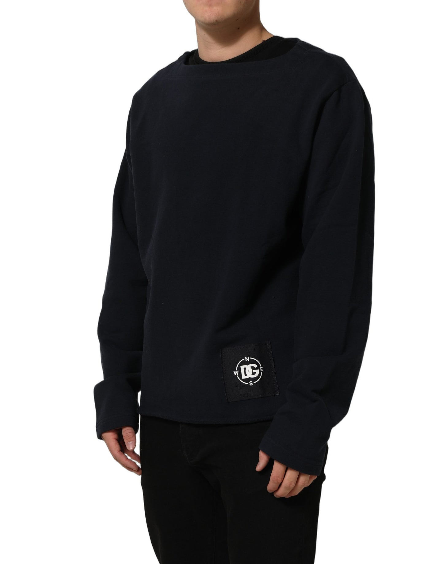 Dolce & Gabbana Dark Blue Logo Cotton Sweatshirt Sweater