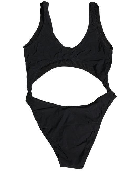 Dolce & Gabbana Black Cutout Logo One Piece Swimsuit Swimwear