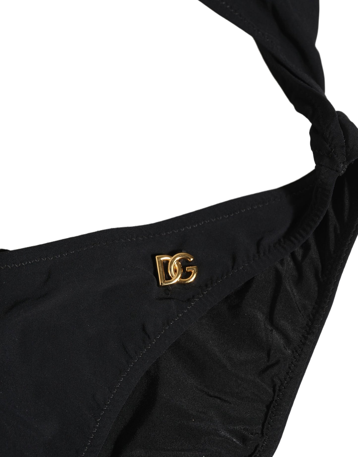 Dolce & Gabbana Black Cutout Logo One Piece Swimsuit Swimwear