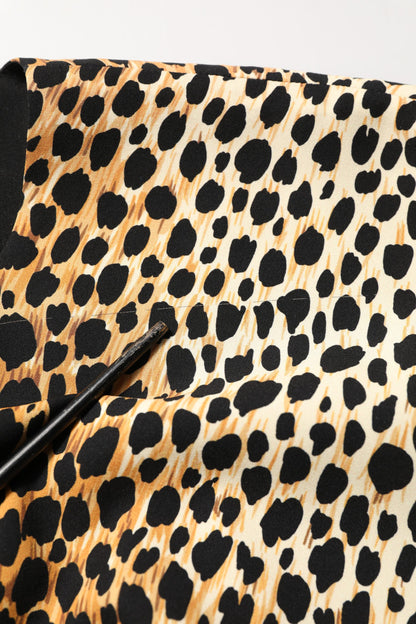 Dolce & Gabbana Brown Leopard Print Silk Sheath Midi Dress