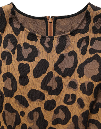 Dolce & Gabbana Brown LeopardPrint Flared A-line Mini Dress