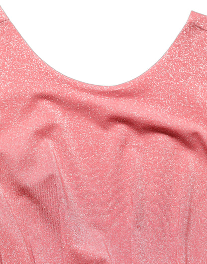 Dolce & Gabbana Coral Pink Pleated Sleeveless Max Dress