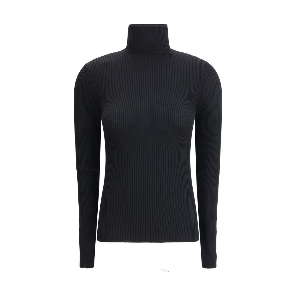 Sweater by Wolford for women in wool black showcases an masterful silhouette, artfully detailed with a masterful turtle neckline and for a sophisticated, premium finish.