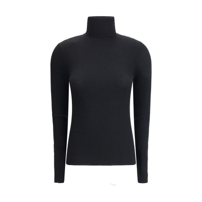 Sweater by Wolford for women in wool black showcases an masterful silhouette, artfully detailed with a masterful turtle neckline and for a sophisticated, premium finish.