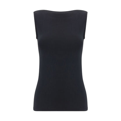 T-Shirt by Wolford for women in stretch modal polyester black & patterned showcases a chic silhouette, artfully detailed with a chic and sleeveless for a chic finish.