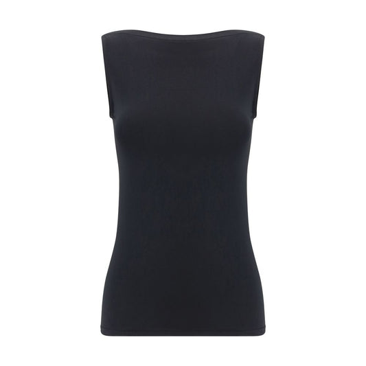 T-Shirt by Wolford for women in stretch modal polyester black & patterned showcases a chic silhouette, artfully detailed with a chic and sleeveless for a chic finish.