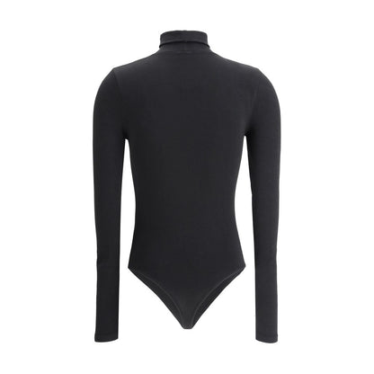Bodysuit by Wolford for women in stretch polyamide cotton black & natural features a exclusive silhouette, artfully finished with a exclusive high-neck neckline and for a exclusive look.