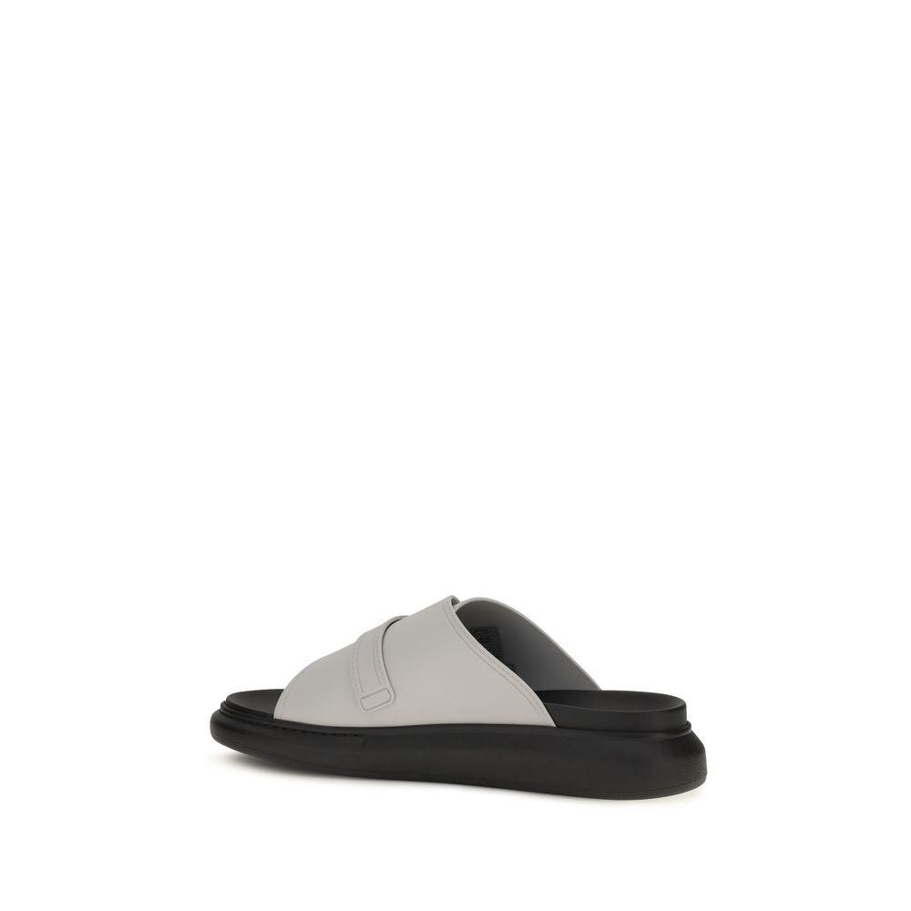 Platform Slider Sandals by Alexander McQueen for men in bos taurus calf leather gray features an statuesque Men's Bos Taurus Calf Leather Platform Slider Sandals silhouette with a refined platform and elegant .