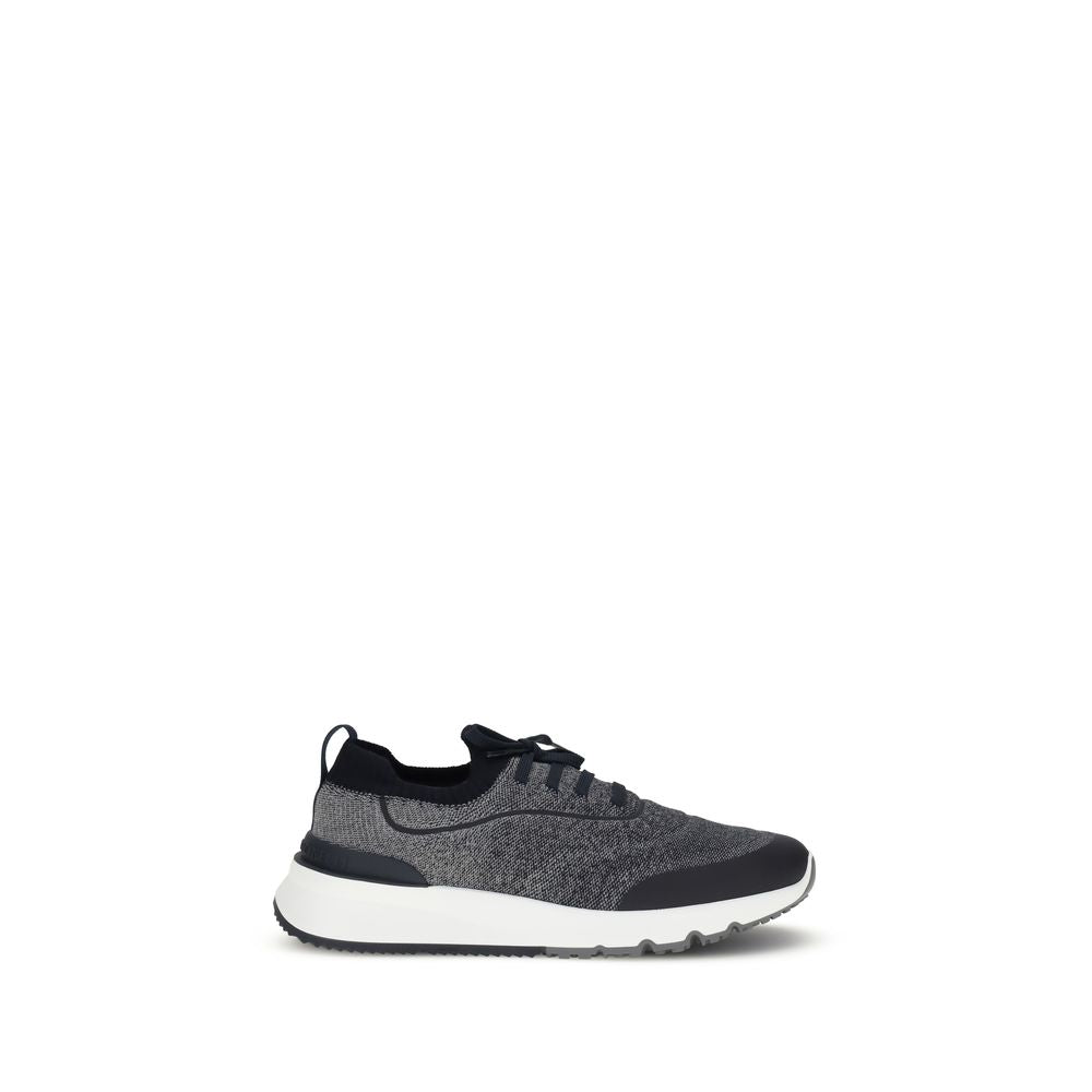 Athletic Sneakers by Brunello Cucinelli for men in tu & cotton gray features an timeless silhouette from the Men's Athletic TU & Cotton Sneakers collection, showcasing a timeless athletic style for a timeless look.