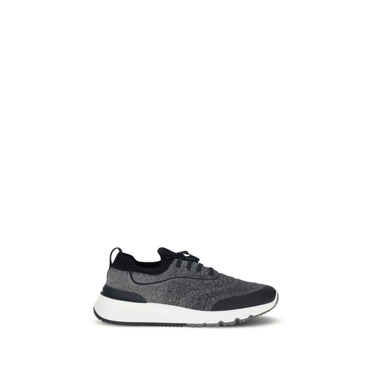Athletic Sneakers by Brunello Cucinelli for men in tu & cotton gray features an timeless silhouette from the Men's Athletic TU & Cotton Sneakers collection, showcasing a timeless athletic style for a timeless look.