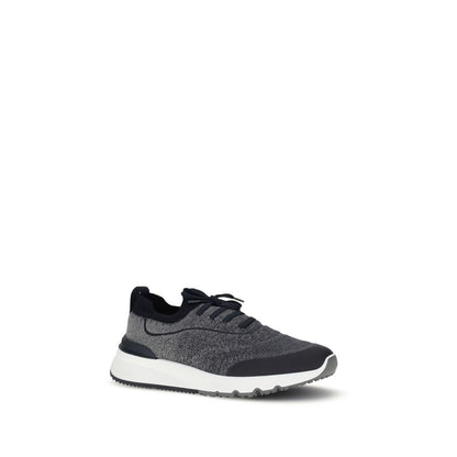 Athletic Sneakers by Brunello Cucinelli for men in tu & cotton gray features an effortless chic silhouette, showcasing the signature athletic style of the Men's Athletic TU & Cotton Sneakers collection with a truly effortless chic finish.
