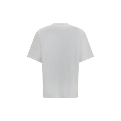 T-Shirt by Balenciaga for men in cotton white & print showcases a chic silhouette, artfully detailed with a chic crew neckline and for a chic finish.