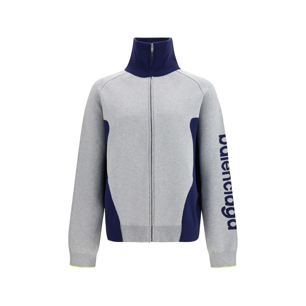 Activewear Sweatshirt by Balenciaga for men in polyamide cotton gray, jacquard & print features an streamlined silhouette, showcasing the streamlined high-neck neckline and with functional for a premium, athletic look.