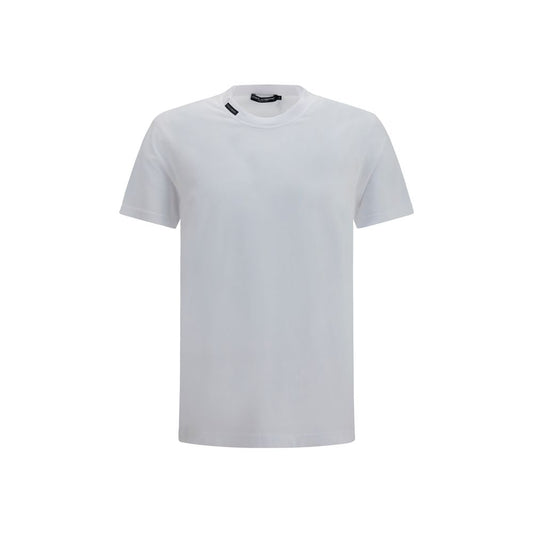 T-Shirt by Dolce & Gabbana for men in cotton white features a plush silhouette, showcasing a sophisticated crew neckline and short-sleeve for a truly plush finish.