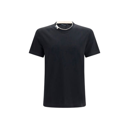 T-Shirt by Dolce & Gabbana for men in cotton black showcases a chic silhouette, artfully detailed with a chic crew neckline and short-sleeve for a chic finish.