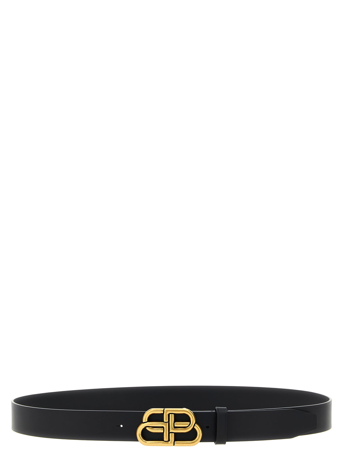 Balenciaga Bos Taurus Calfskin Leather Belt - Black Gold