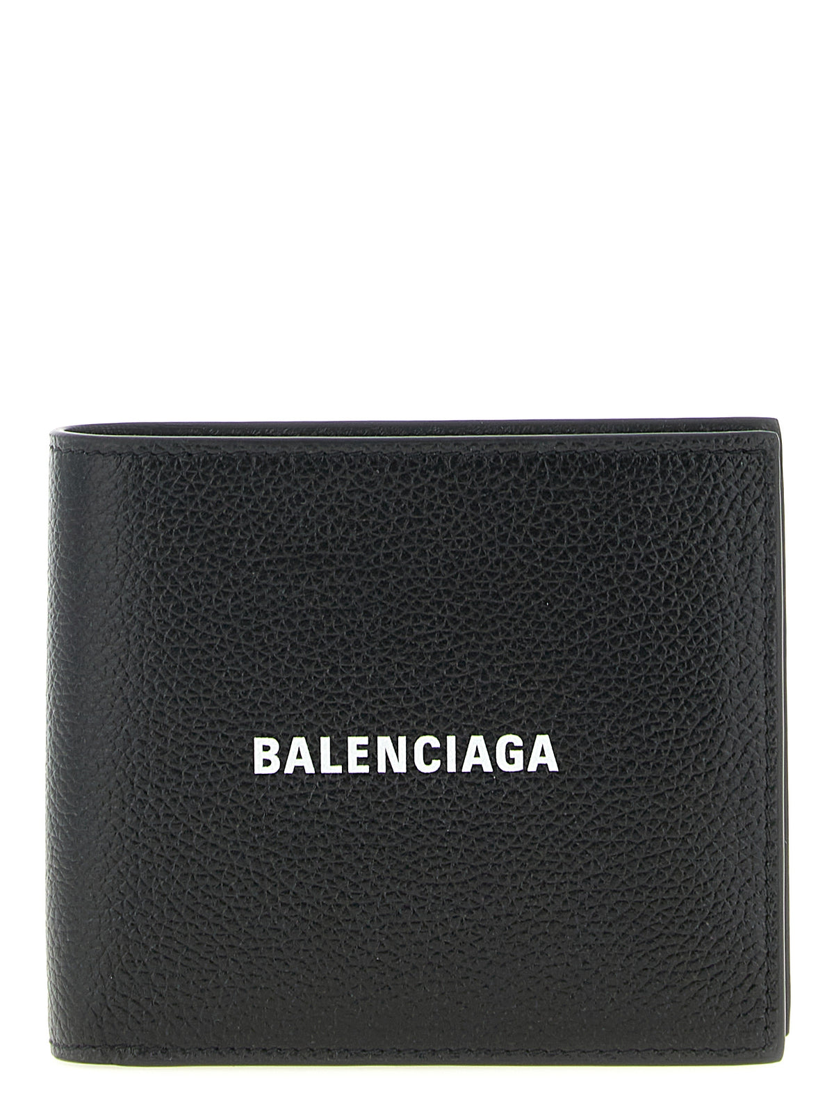 Balenciaga Cash Square Calfskin Leather Wallet - Black Print