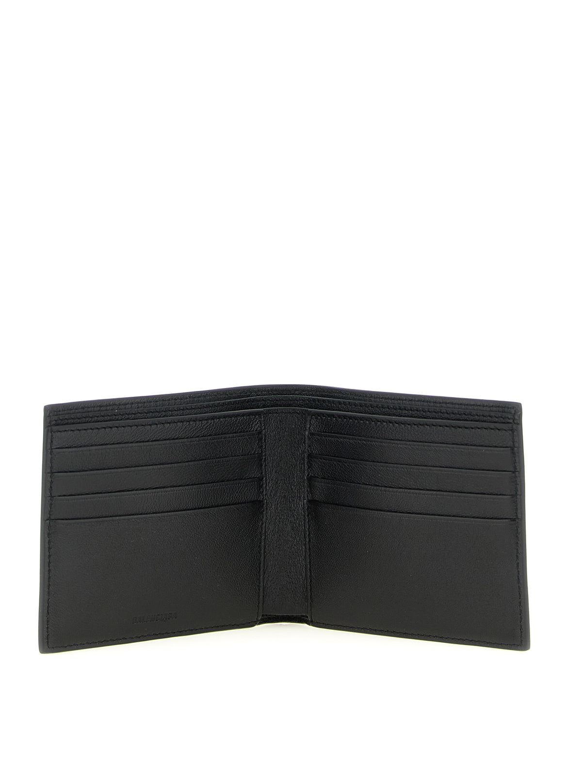 Balenciaga Cash Square Calfskin Leather Wallet - Black Print