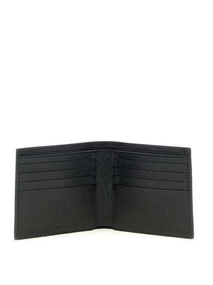 Balenciaga Cash Square Calfskin Leather Wallet - Black Print
