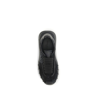Sneakers by Dolce & Gabbana for women in polyester & bos taurus suede calf leather black features an timeless silhouette from the Women's Chunky Polyester & Bos Taurus Suede Calf Leather Sneakers collection, showcasing a signature chunky style with an timeless finish.