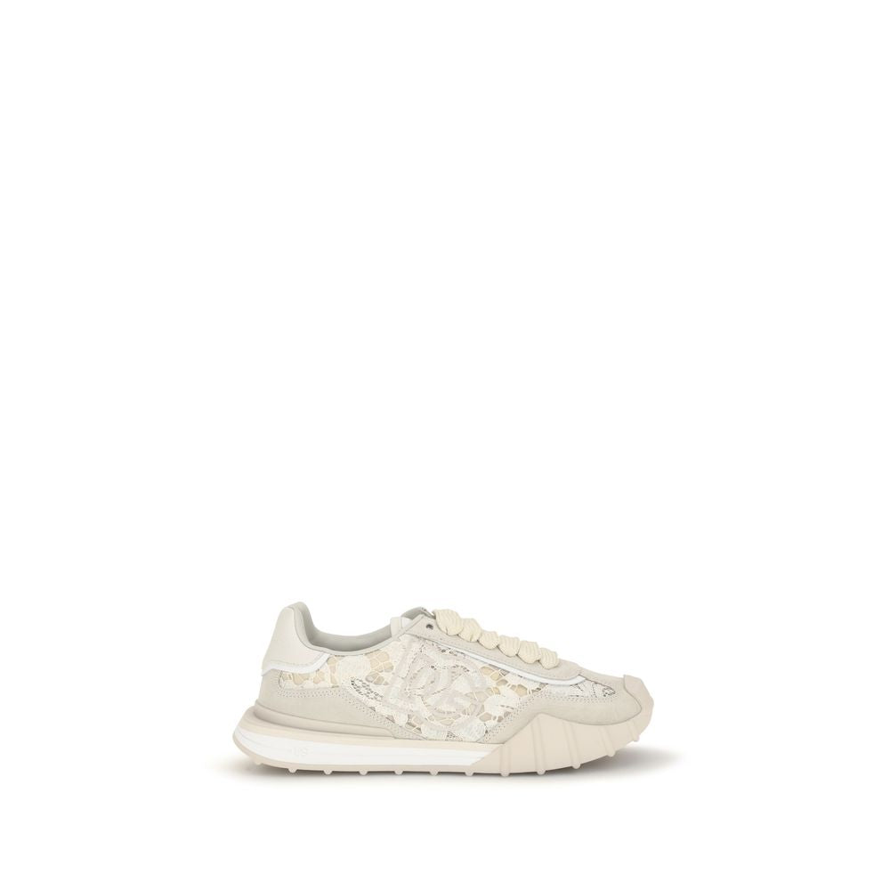 Sneakers by Dolce & Gabbana for women in polyester & bos taurus suede calf leather beige presents a impeccable silhouette as Women's Casual Polyester & Bos Taurus Suede Calf Leather Sneakers, expertly defined by a impeccable casual style for a impeccable, high-fashion look.
